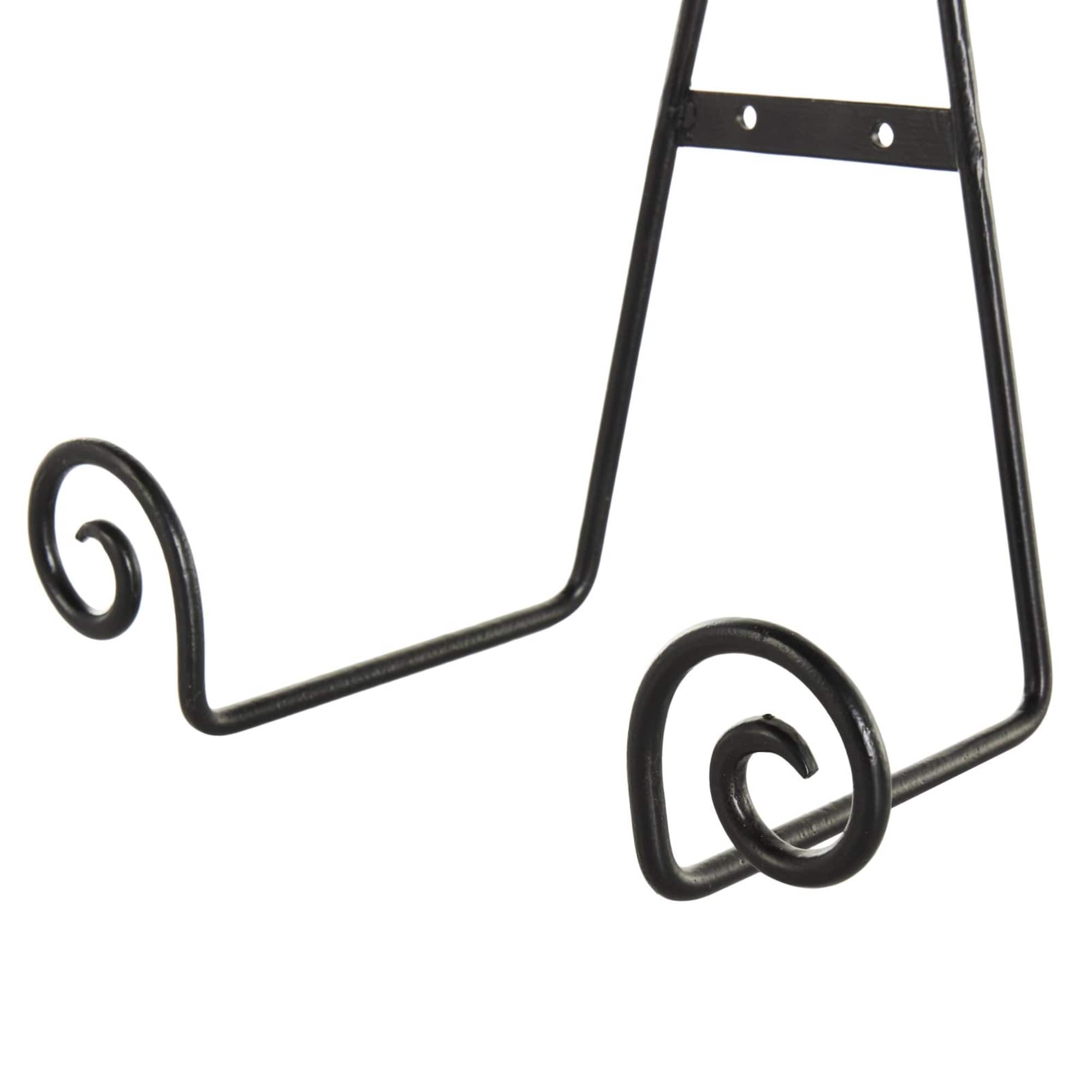 Black Metal Scroll Hanging Wall Rack Display Easel Set